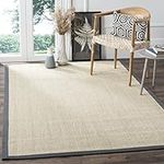 Safavieh Natural Fiber Collection NF441B Sisal Area Rug, 3' x 5', Marble/Grey