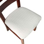 Genina Seat Covers for Dining Room Chair Seat Slipcovers Kitchen Chair Covers (White, 4 Pcs)