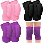 3 Pairs Kids Knee Pad Non Slip Padded Sponge Knee Brace Soft Breathable Knee Pads for Kids Flexible Elastic Knee Support Knee Compression Sleeve for Girls Boys Volleyball Football Dance Skating Sports