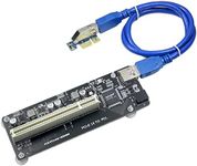 PCIe to PCI Adapter Card,PCI Express x1 to PCI Single/Double Converter,PCI-e Extender Card with USB3.0 Cable for Desktop Sound Card (PCIe to Single PCI Slot)