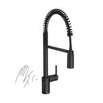 Moen 5923EWBL Align Motionsense Wave Sensor Touchless One Handle Pre-Rinse Spring Kitchen Faucet, Matte Black