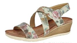 Cipriata L461FM-8 Multi Floral Wedge Heel Sandal