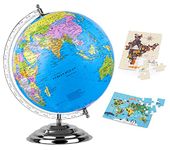 zest 4 toyz Globe for Kids STEM STEAM Educational World Globe with 2 Pcs Puzzle Map for Kids/Political Globe/Office Globe/Globes for Students (12 INCH)