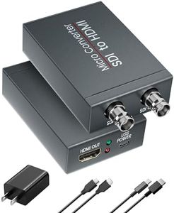 SDI to HDMI Converter with SDI Loop Out, 4ft HDMI Cable & Power Adapter | 3G-SDI/HD-SDI /SD-SDI to HDMI Video Audio Converter, Support Auto Format Detection, Audio De-embedder for Camera, Monitor