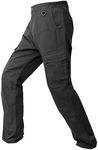 wantdo Men's Tactical Pants Carpenter Utility Cargo Work Pants for Men Stretch Flex Lightweight Outdoor Hiking Pants Black 36x34