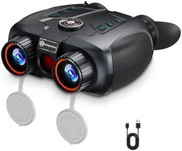 3D VR Night Vision Goggles - Night Vision Binoculars for Adults with Electronic Compass, Rechargeable Binoculars Dual-Lens Diopter Adjustment for Outdoor Enthusiasts and Animal Watchers