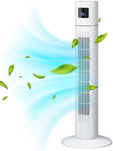 Advwin Electric Tower Fan, Bladeless Standing Fans, Portable Air Circulator with 70° Oscillation for Indoor Home Large Room Bedroom Office Use