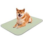 Summer Dog Cooling Mat Washable Ice Silk Self Cool Pad for Small Medium Large Dogs and Cats, Pet Sleeping Pad for Crate, Bed, Indoor & Outdoor Floor, Car Seats (Green, Medium)