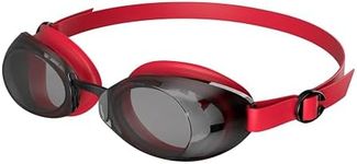 Speedo Unisex Jet 2.0 Swimming Goggles | Swim | Enhanced Vision, Fed Red/Black/Smoke, One Size