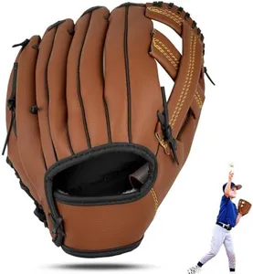 Gracfulcub Baseball Glove, Baseball Softball Mitt, Fastpitch Softball Outfield Mitt with Ball for Kids Youth Adults Training and Beginner, Right Hand Throw, Left Hand Glove (Brown, 12.5in)