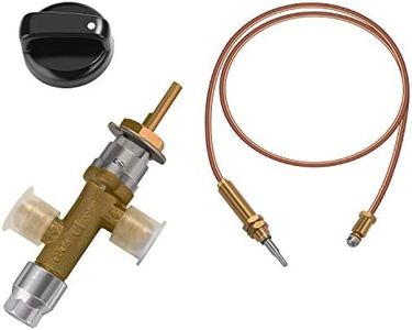 WADEO Low Pressure LPG Propane Gas Fireplace Fire Pit Flame Failure Safety Control Valve Kit, Low Pressure Propane Fire Pit Replacement Part with 3/8" Flare Inlet & Outlet