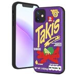 Jozapid Compatible with iPhone 11 Case Cute Cartoon Takis Pattern Design for Women, Kawaii Purple Case Soft Silicone Slim Fit Shockproof Protective Phone Case for iPhone 11 6.1"