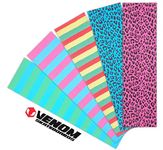 Venom Skateboards Griptape Pro Long Lasting Grip Tape for Skateboards 9" x 33" Skateboard Grip Tape - Skate Board Grip Tape For Skateboard Decks - Skateboard Accessories - Neon Stripe Green/Blue