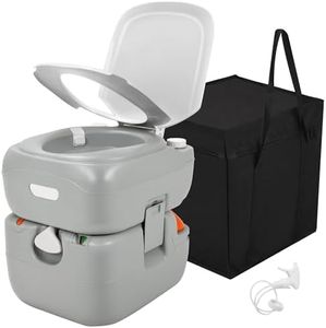 YITAMOTOR Portable Toilet 5.8 Gallon, Camping Porta Potty with Sprayer and Handbag, RV Toilet with Handle Pump, Level Indicator, for Motorhome Travel, Car, Boat, Indoors and Outdoors
