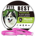 2 Pack Dog Repellent Collar, Dog Repellent Treatment Collars, Adjustable Waterproof Collar for Dogs Puppy, One Size Fits All Breeds, 16 Months Protection (Pink, General)