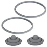 2 Rubber Gaskets for Quick Cooker Lid 22 cm Compatible with Perfect and WMF Perfect Plus + 2 Cooking Indicator Gaskets 2.5 L to 8.5 L Ø 3 cm