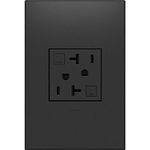 Legrand Adorne 20A GFCI Tamper-Resistant Outlet with Matching Wall Plate (Graphite Finish), AGFTR2202G4