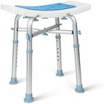 HEAO Heavy Duty Shower Chair 227kg,Padded Bath Seat with 6 Height Adjustable Tube - Tool Free Anti-Slip Shower Bench Bathtub Stool Seat for Inside Shower