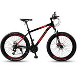 Vaux Battle 516 26T Gear Bicycle for Adults with Alloy Frame & Triple Wall Alloy Rims, MTB Cycle for Men & Women with 21 Shimano Gears & Lockout Suspension, for Age Group 15+ Years(Red)