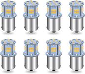 Qoope 1141 LED Bulb for RV Non-Polarity Warm White, 12V RV Light Bulbs 1156 1003 7506 1073 BA15S LED Replacement Bulb for Boat Camper Trailer Motorhome Interior Light, Pack of 8