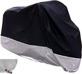 XYZCTEM All Season Black Waterproof Sun Motorcycle Cover,Fits up to 87" Motors (M & Lockholes)