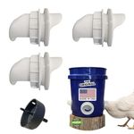 Poultry Pro Feeder DIY Port PVC Gravity Fed Chicken Feeder 3 Ports and Hole Saw | Use for Buckets, Barrels, Bins, Troughs | Rain Proof, Weather Resistant, No Waste Chicken Feeders