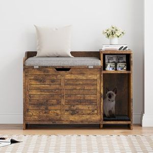 IDEALHOUSE Cat Litter Box Enclosures with Top Opening with Cushion, Cat Litter Box Furniture Hidden, Cat House, Privacy Cat Litter Box Cabinet, Storage Cabinet, Hidden Litter Box Furniture, Brown