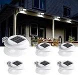 SOLPEX Solar Gutter Lights Outdoor 6 Pack, 9 LED Deck Fence Lights Waterproof for Wall, Deck, Fence, Stair, Step and Yard（White