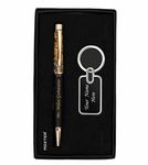 Moxter Personalized Premium Golden Metal Pen & Key Chain with Name engraved, ideal for gifting on any special occasion (Pack of 1)