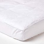 HOMESCAPES - Feather Down Mattress Topper Protector - SINGLE - Wash at Home - Anti Dust Mite