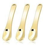 WLLHYF Mini Metal Makeup Spatula Skin Care Cosmetic Spoon Reusable Applicator, Beauty Scoop for Facial Cosmetic for Face Mask Cream Lotions Moisturizers (3 Gold)