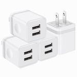 USB Wall Charger, ARCCRA 4-Pack 2.1A Dual Port USB Cube Power Adapter Charger Block Plug Charging Box Brick for iPhone 14 13 12 11 Pro Max SE XS XR X 8 7 6 6S Plus, Samsung, LG, Moto, Android Phones