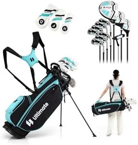 GYMAX komplettes Golfschläger Set für Damen, 15-teiliges Golf Set mit Standtasche & Regenschutz, Golfset mit 460CC & 1 Driver & 3 Fairway & Hybrid & 5/6/7/8/9/P/S Eisen (Grün)