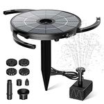 AISITIN 2.8W Solar Fountain Pump, 2-in-1 Solar Powered Water Fountian Round Split Stand Solar Bird Bath Fountain Pump with 8 Nozzles Set for Garden, Pond, Bird Bath