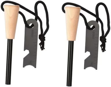 2 Pack Fire Starter Survival Tool, Flint and Steel with Ferro Rods Fire Starters for Campfires, Outdoor Bottle Opener, and is Suitable for Emergency fire Making in Wild Camping, Hiking and outings.