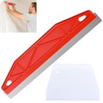 12 Inch Paint Edger Tool,Paint Shield for Cutting in,Painting Tools with 1 Pcs Plastic Scrapers, for Removing Wallpaper Paint, Filling Putty, Repairing Drywall and Plaster Scraping