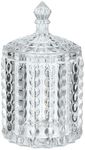 RockTrend Home Decorative Candy Jar Candy Dish Candy Buffet Storage Container Clear Crystal Diamond Faceted Jar with Crystal Lid-Large-16 OZ