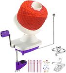 Yarn Ball Winder, Hand Purple Ball Winders for Yarn, Yarn Winder with Easy Installation for Yarn Storage +2PCS Adjustable Knitting Loop Crochet+10 PCS Stitch Knitting Needles +10 PCS Plastic Needles