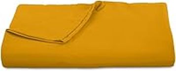 Royale Linens 300 Thread Count 100% Long Staple Combed Cotton Flat Sheet - Super Soft - Top Sheet - Queen Flat Sheet Sold Separately - Breathable, Cool & Crisp Percale Flat Sheet Only (Queen, Yellow)