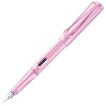 LAMY safari lightrose - Fountain Pen with ergonomic grip & polished steel nib in size M - ideal for any Writing & Calligraphy - including LAMY T 10 blue cartridge - Right-Handed