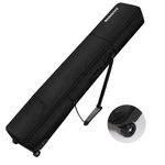 DAUSROOB Snowboard Bag with Wheels Premium 1680D- Oxford Padded Ski Bag Waterproof Travel Bag for Flying, All-Terrain Ski Snowboardbag(164cm) (Black-175CM)