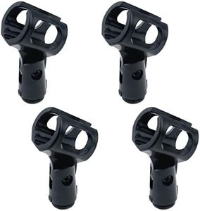 Pastlla 4Pcs Microphone Clip Rubber Flexible Mic Holder Handheld Wireless Mic Holder Adjustable Angle Mic Holder (Inner Diameter Range 30-50mm)