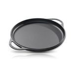 COOKLIFE 12 Inch Smooth Cast Iron Griddle with Pan Scraper and Mesh Dish Scrubber, Round Pre-Seasoned Griddle Pan for Stove Top, Dishwasher & Oven Safe Pizza Pan