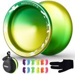YOSTAR Unresponsive Yoyo for Finger Spin V10, Metal Yo Yo Professional Magic Yoyo, Pro Yoyo Trick Yoyo for Adults, Stunt Yoyo Professional Yoyo with 12 Yoyo Strings + Yoyo Case + Yo Yo Glove