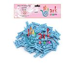 100 Mini Wooden pegs (Light Blue)