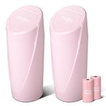 Car Trash Can Bin with Lid - 2 Packs Car Garbage Can Cup Holder - Pink Mini Leakproof Vehicle Trash Garbage Can Bin with 40pcs Trash Bags-Car Organizers and Storage for Front Back Seat Accessories