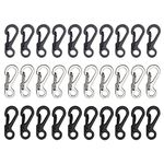 ELANE 30 Pcs Small Keychain Clip for Keys Carabiner Clip for Keys,Mini Carabiner Clips Climbing(S) (Black+Grey+Silver)