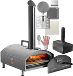 Deco Chef 13" Wood Pellet Outdoor Pizza Oven and BBQ, Portable, includes Pizza Stone, Peel, Scraper, Scoop, Slotted Grill, built with 3-Layer Stainless Steel