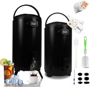 Insulated Beverage Dispenser 2.2 Gallon - Thermal Hot Drink Dispenser for Parties, Hot Beverage Container with Stand for Water Coffee Tea Cocoa, Black, 2 Pack, Non-Electric,New