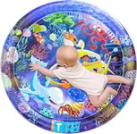 CRAZYABBS Baby Kids Circle Water Play Mat Toys Inflatable Tummy Time Leakproof Water Play Mat, Fun Activity Play Center Indoor and Outdoor Water Play Mat for Baby